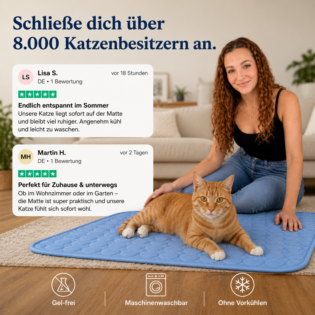 Pfotenquelle Kühlmatte für Katzen 2-für-1