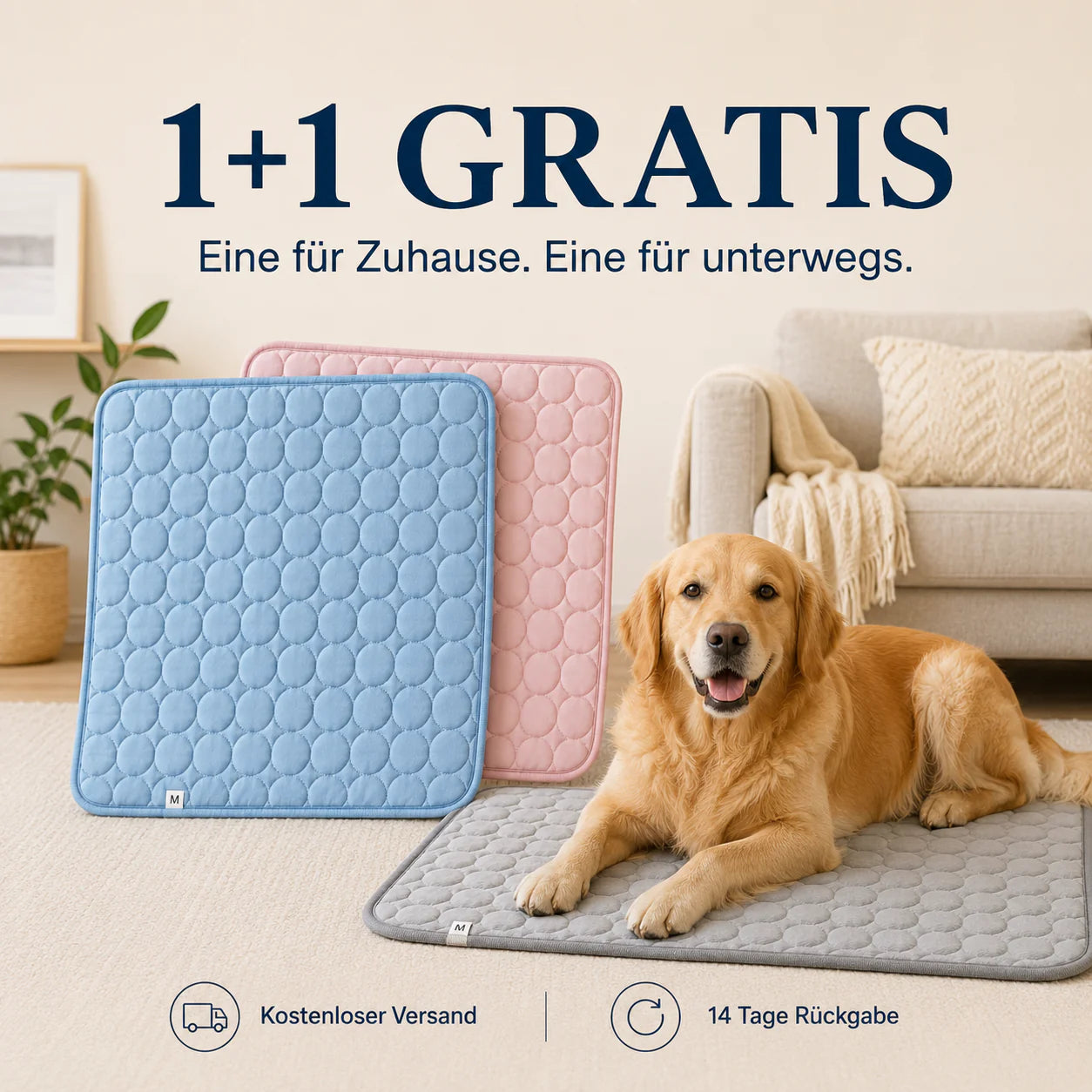 Pfotenquelle Kühlmatte für Hunde 2-für-1